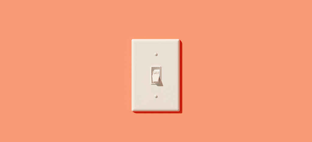 White Light Switch Off Position With Coral Color Background
