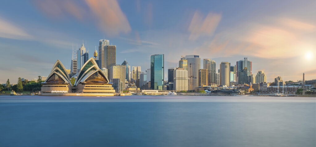 Downtown Sydney Skyline In Australia From Top View